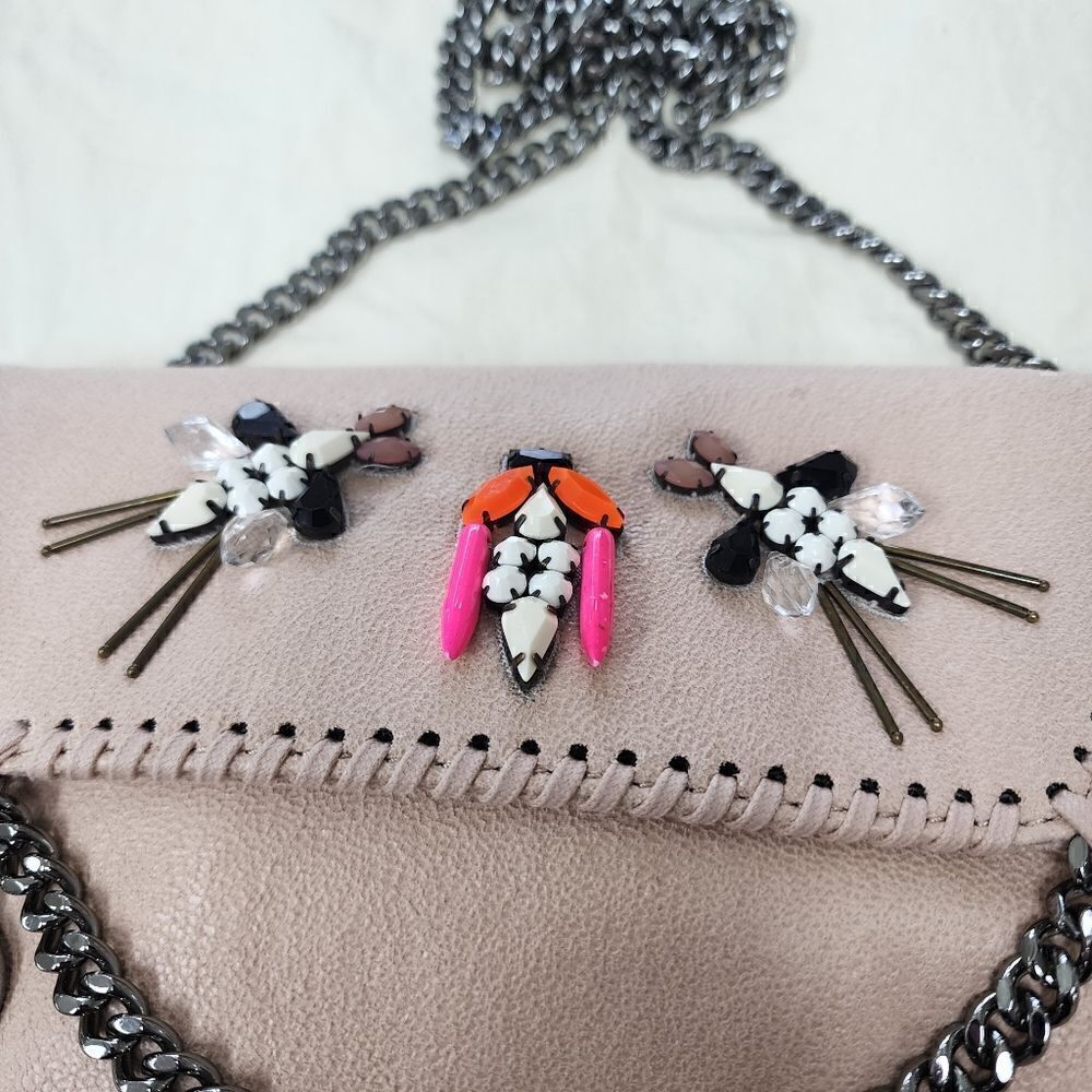 Limited Stella McCartney Blush Pink Silver EMBELLISHED Crossbody PURSE Bag - Picture 3 of 7